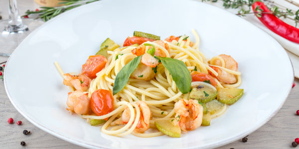 A Healthy Shrimp Dinner, Full of Zest and Color