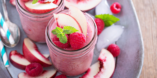 Peach, Raspberry & Basil High-Protein Smoothie