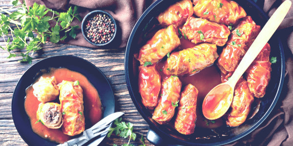 Healthy Stuffed Cabbage Rolls with Tomato Sauce Recipe