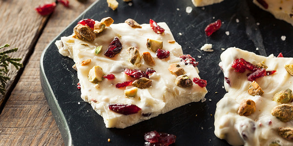 Festive Holiday Cranberry Greek Yogurt Bark