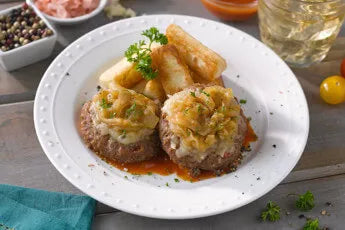 BBQ Beef and Cheddar Sliders lunch meal