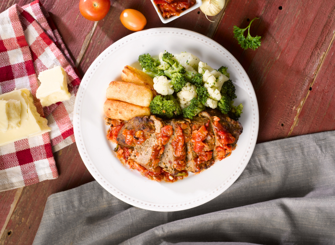 Bacon Cheeseburger Meatloaf with Yuca Fries