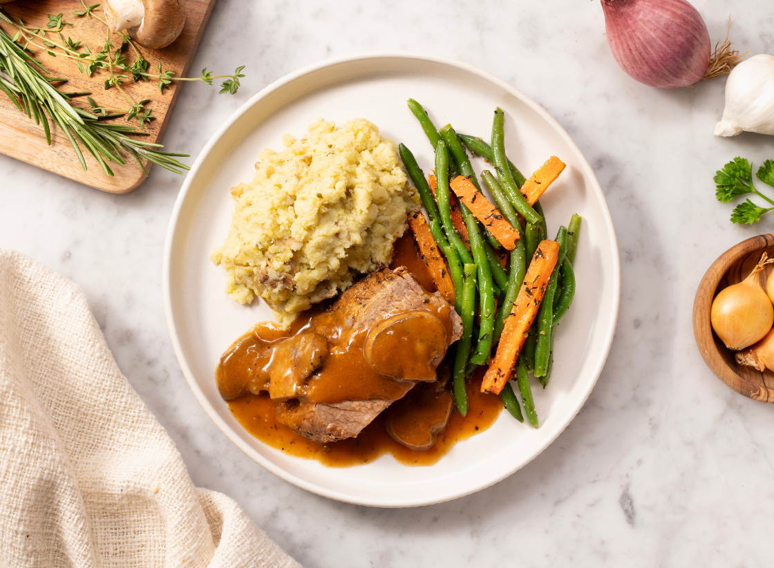 Beef Pot Roast with Rosemary Mashed Potatoes