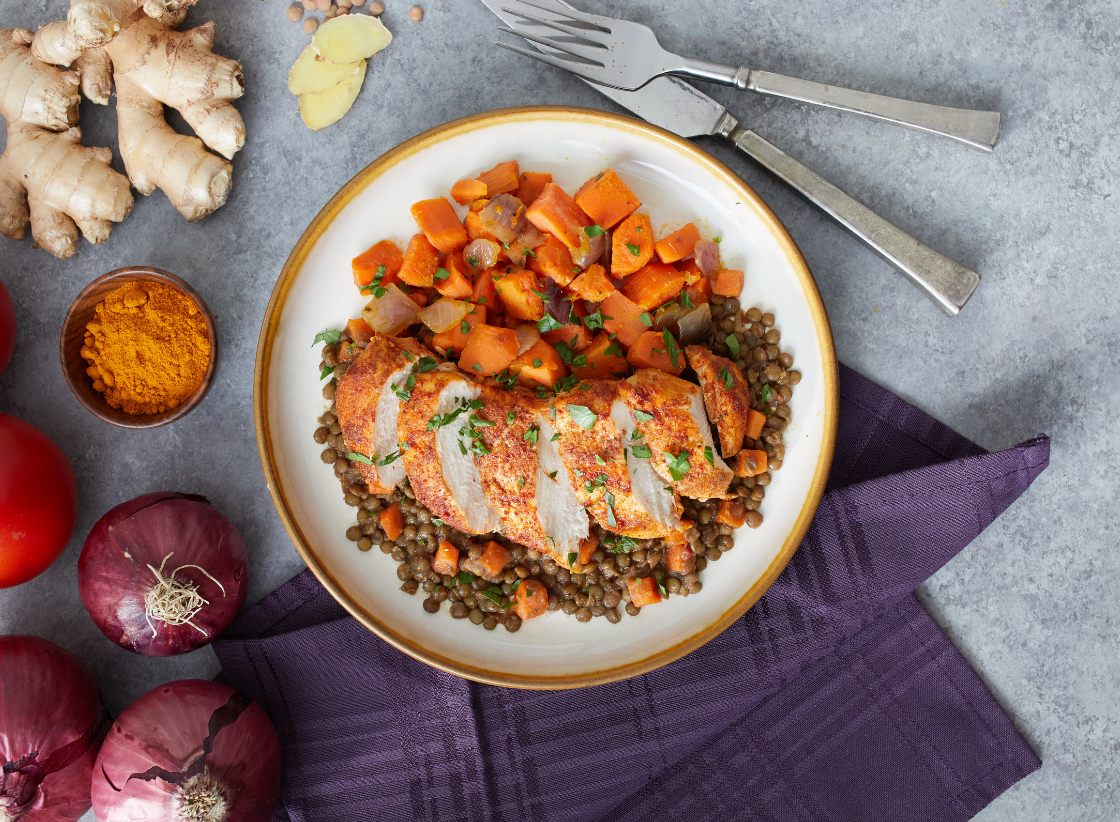 Berbere Chicken with Spiced Lentils & Carrots