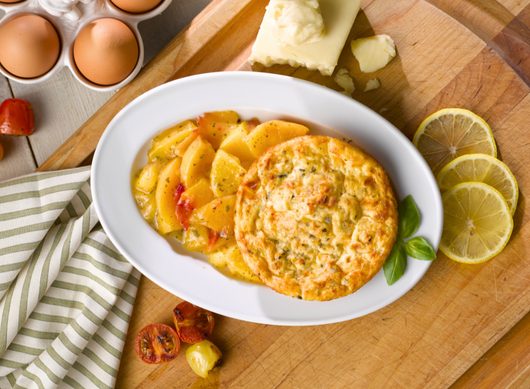 Mozzarella, Roasted Tomato & Basil Egg Frittata