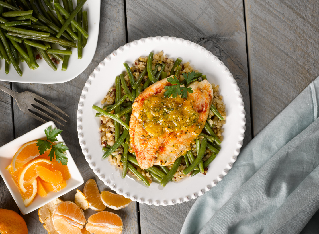 Tilapia with Orange Parsley Sauce