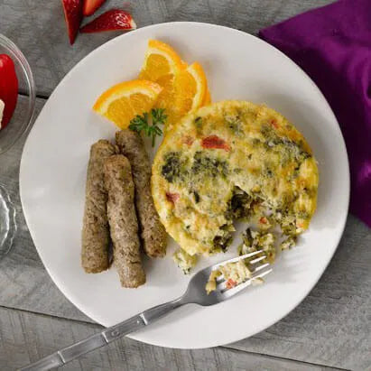 Artichoke, Spinach and Roasted Red Pepper Frittata Breakfast Meal