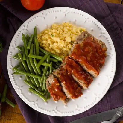 Meatloaf with Honey Bourbon Glaze dinner meal