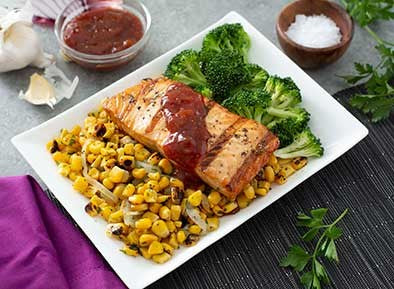 Grilled Salmon with BBQ Sauce