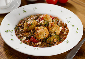 Chicken & Feta Meatballs with Lentils Recipe