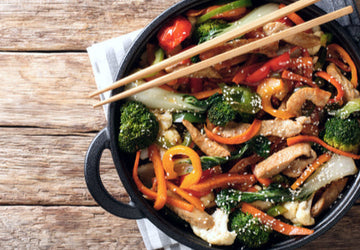 Seasonal Vegetables with Thai Orange Sesame Sauce Recipe