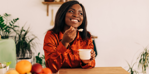 woman-eating-yogurt-food-swap