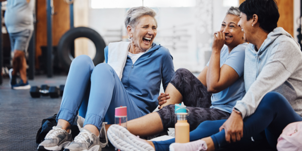 women-exercising-laughing-together
