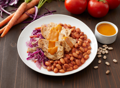 BBQ Turkey with Baked Beans & Slaw