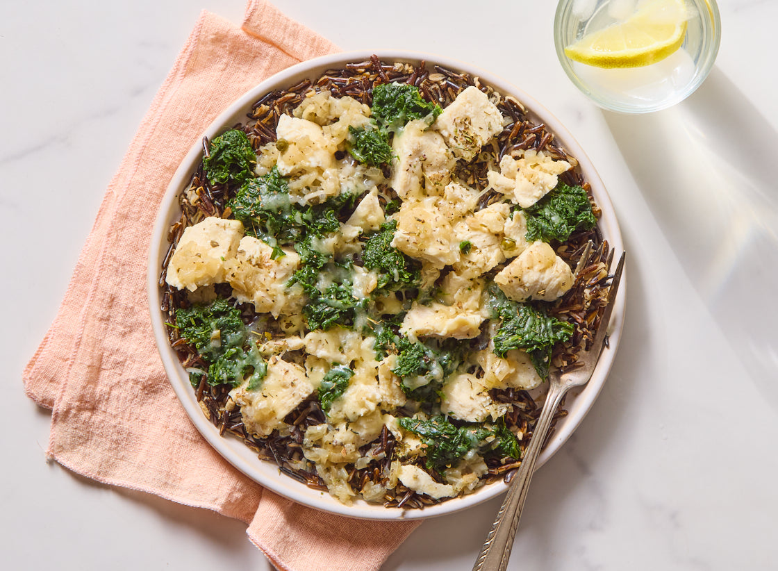 Chicken with Wild Rice & Spinach