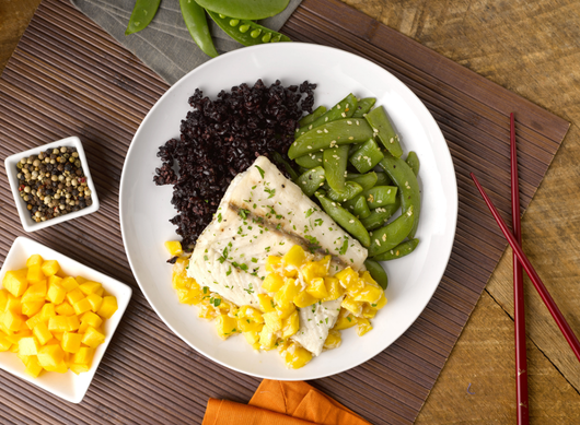 Barramundi Seabass with Mango Coconut Salsa