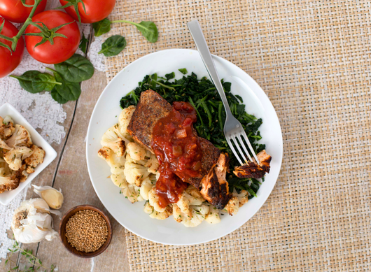 Blackened Salmon with Creole Sauce