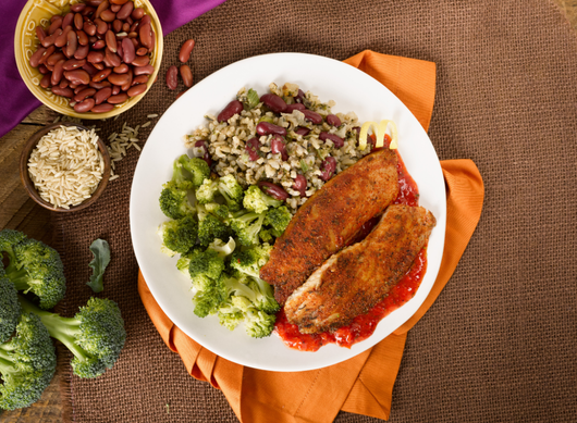 Blackened Tilapia with Red Pepper Coulis