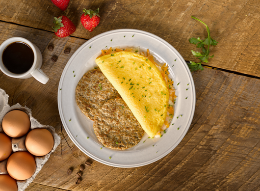 Cheese Omelet with Turkey Sausage