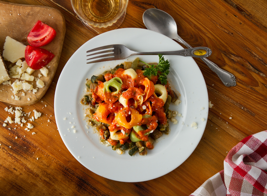 Cheese Tortellini with Three Cheese Tomato Sauce