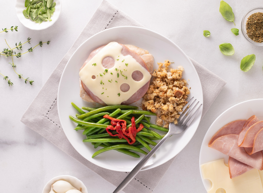 Deconstructed Chicken Cordon Bleu with Uncured Ham & Swiss Cheese