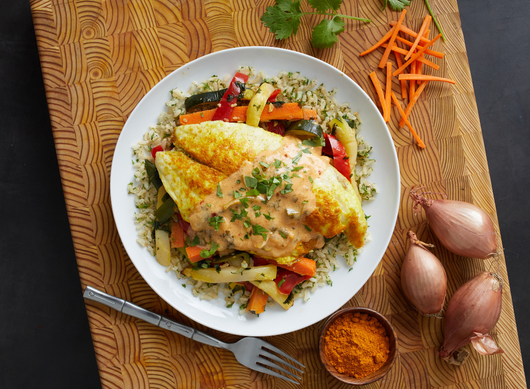 Red Curry Tilapia with Rice & Vegetables