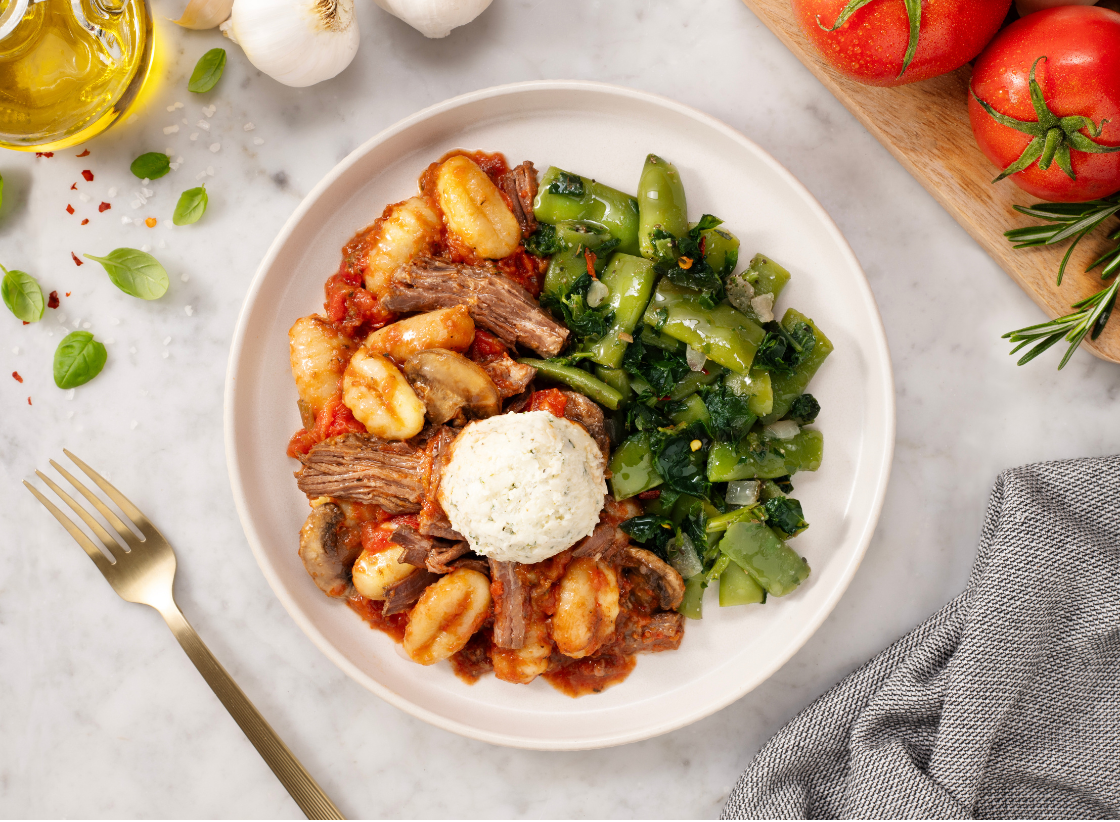Shredded Beef Ragu with Gnocchi & Ricotta