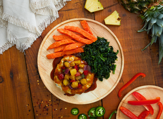 Teriyaki Chicken Slider with Pineapple & Red Pepper Relish