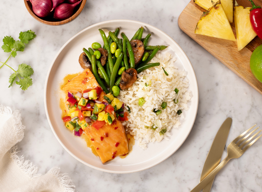 Teriyaki Salmon with Pineapple Relish