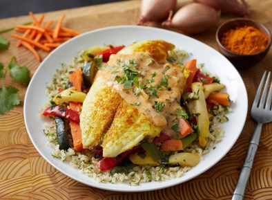 Red Curry Tilapia with Rice & Vegetables