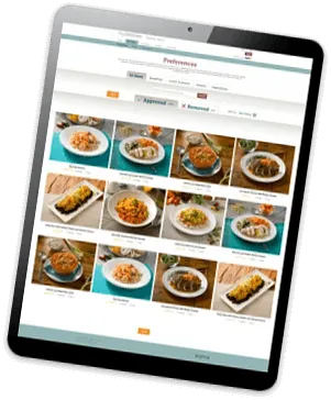 Website customization screen on a tablet
